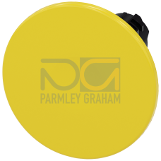 Mushroom pushbutton, 22 mm, round, plastic, yellow, 60 mm, momentary contact type