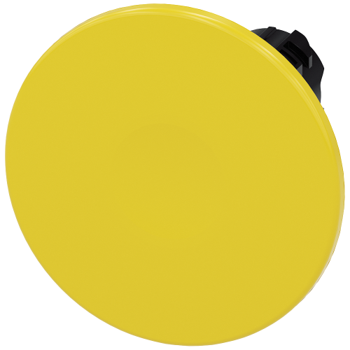 Mushroom pushbutton, 22 mm, round, plastic, yellow, 60 mm, momentary contact type