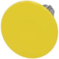 Mushroom pushbutton, 22 mm, round, metal, shiny, yellow, 60 mm, momentary contact type