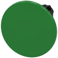 Mushroom pushbutton, 22 mm, round, plastic, green, 60 mm, momentary contact type