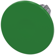 Mushroom pushbutton, 22 mm, round, metal, shiny, green, 60 mm, momentary contact type
