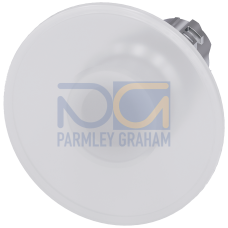 Illuminated mushroom pushbutton, 22 mm, round, metal, shiny, white, 60 mm, momentary contact type