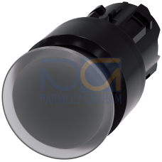 Illuminated mushroom pushbutton, 22 mm, round, plastic, clear, 30 mm, latching, Pull-to-unlatch mechanism