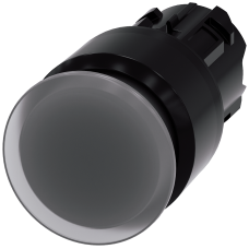 Illuminated mushroom pushbutton, 22 mm, round, plastic, clear, 30 mm, latching, Pull-to-unlatch mechanism