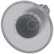Illuminated mushroom pushbutton, 22 mm, round, metal, shiny, clear, 60 mm, latching, Pull-to-unlatch mechanism