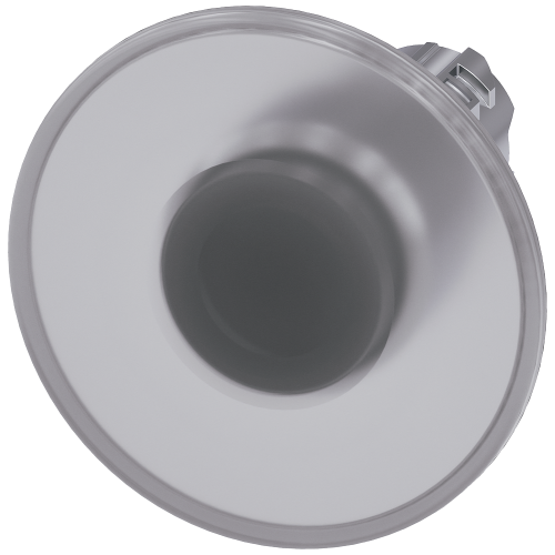 Illuminated mushroom pushbutton, 22 mm, round, metal, shiny, clear, 60 mm, latching, Pull-to-unlatch mechanism