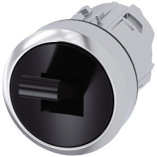 Toggle switch, 22 mm, round, metal shiny, black, 2 switch positions O-I, latching