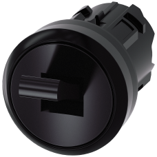 Toggle switch, 22 mm, round, plastic, black, 2 switch positions O<I, momentary contact type, connection from top