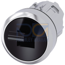 Toggle switch, 22 mm, round, metal shiny, black, 2 switch positions O<I, momentary contact type, connection from top