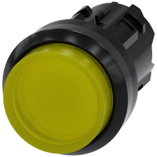 Illuminated pushbutton, 22 mm, round, plastic, yellow, pushbutton, raised momentary contact type
