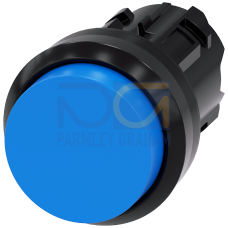 Pushbutton, 22 mm, round, plastic, blue, pushbutton, raised, momentary contact type, with laser labeling, symbol number according to, ISO 7000 or I...
