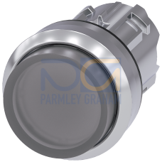 Illuminated pushbutton, 22 mm, round, metal, shiny, clear, pushbutton, raised, momentary contact typ