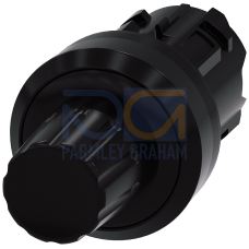 Stop button, 22 mm, round, plastic, black, button raised, latchable