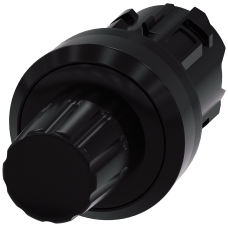 Stop button, 22 mm, round, plastic, black, button raised, latchable