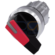 Toggle switch, illuminable, 22 mm, round, metal, high gloss, red