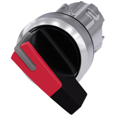 Toggle switch, illuminable, 22 mm, round, metal, high gloss, red