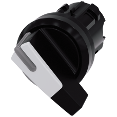 Selector switch, illuminable, 22 mm, round, plastic, white, selector switch, long, 2 switch position