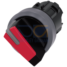 Selector switch, illuminable, 22 mm, round, plastic with metal front ring, red, selector switch, sho