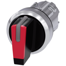 Toggle switch, illuminable, 22 mm, round, metal, high gloss, red