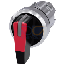 Toggle switch, illuminable, 22 mm, round, metal, high gloss, red