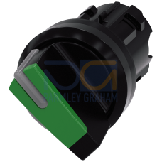 Selector switch, illuminable, 22 mm, round, plastic, green, selector switch, short, 2 switch positio