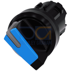 Selector switch, illuminable, 22 mm, round, plastic, blue, selector switch, short, 2 switch position