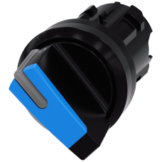 Selector switch, illuminable, 22 mm, round, plastic, blue, selector switch, short, 2 switch position