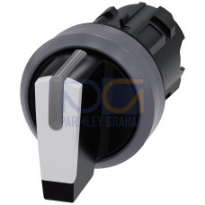 Selector switch, illuminable, 22 mm, round, plastic with metal front ring, white, selector switch, s