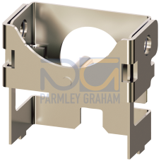 Locking device made of metal, for pushbutton, 22 mm, with flat pushbutton, raised front ring or rais