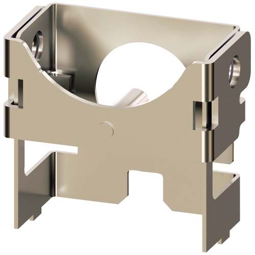 Locking device made of metal, for pushbutton, 22 mm, with flat pushbutton, raised front ring or rais
