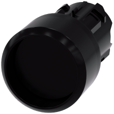 Pushbutton, 22 mm, round, plastic, black, Front ring, raised momentary contact type