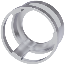 Protective collar for pushbutton, 360 degree, metal, visibility from the side