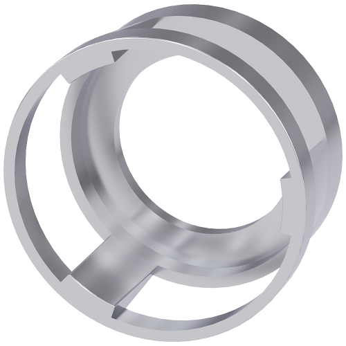 Protective collar for pushbutton, 360 degree, metal, visibility from the side