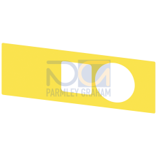 Backing plate for EMERGENCY STOP mushroom pushbutton in the enclosure, yellow, without inscription,