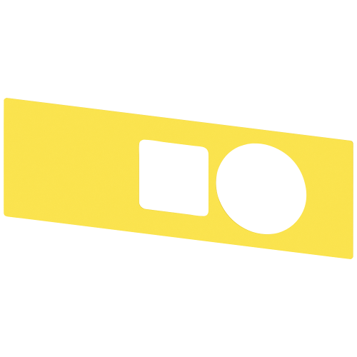 Backing plate for EMERGENCY STOP mushroom pushbutton in the enclosure, yellow, without inscription,