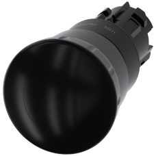Mushroom pushbutton, 22 mm, round, plastic, black, 40 mm, positive latching, acc. to EN ISO 13850, r