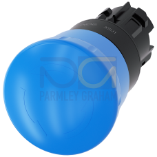 Mushroom pushbutton, 22 mm, round, plastic, blue, 40 mm, positive latching, acc. to EN ISO 13850, ro