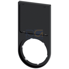 Label holder, 22mm, flat, Frame rounded off at the bottom black, for labeling plate 27mm x 27mm, for