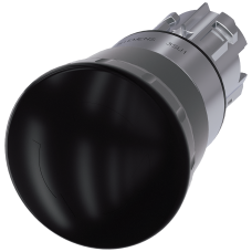 Mushroom pushbutton, 22 mm, round, metal, shiny, black, 40 mm, positive latching, acc. to EN ISO 138