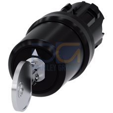 Key-operated switch BKS, 22 mm, round, plastic, key removal I+O+II