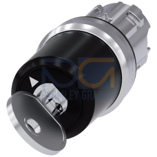 Key-operated switch Siemens, 22 mm, round, metal, shiny, key removal O