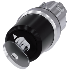Key-operated switch Siemens, 22 mm, round, metal, shiny, key removal O+I