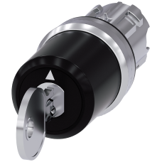 key-operated switch CES, 22 mm, round, metal, shiny, lock number SSG10, with 2 keys, 3 switch positi