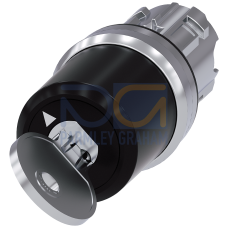 Key-operated switch BKS, 22 mm, round, metal, high gloss, key removal O+I