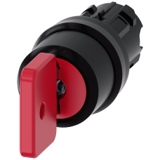 Key-operated switch O.M.R, 22 mm, round, plastic, red, key removal O