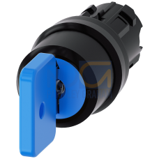 Key-operated switch O.M.R, 22 mm, round, plastic, blue, key removal O