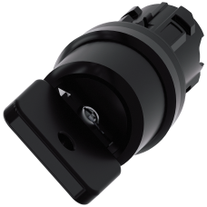 Key-operated switch O.M.R, 22 mm, round, plastic, lock number 73034, black, with 2 keys, 2 switch po