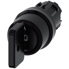 Key-operated switch O.M.R, 22 mm, round, plastic, black, key removal O