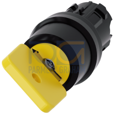 Key-operated switch O.M.R, 22 mm, round, plastic, lock number 73033, yellow, with 2 keys, 2 switch positions O-I, latching, actuating angle 90°, 10:30