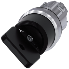 Key-operated switch O.M.R, 22 mm, round, metal, shiny, lock number 73034, black, with 2 keys, 2 swit